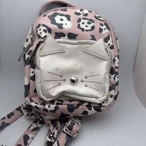 Betsey Johnson  BACKPACK Mummy Cat  pink, Grey & Cream Bag Mini GR15
